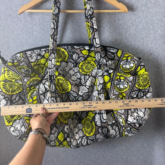 Vera Bradley Duffel Bag Retired Citron Travel Weekender Quilted White Green Tote - Picture 3 of 13